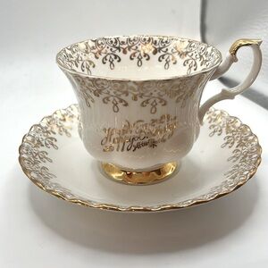 Royal Albert ‘Happy Birthday’ teacup & saucer set